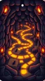 Placeholder: dark "Card back featuring a mystical dungeon maze design with glowing trails, tiny cartoon rats exploring paths, whimsical fantasy vibe, glowing runes, vibrant and colorful, symmetrical layout, polished illustration style."