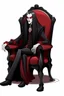 Placeholder: vampiro seduto su una poltrona con capelli lunghi stile realistico