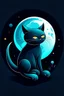 Placeholder: "Generate a humorous AI digital art logo featuring a cat in the moonlight. Depict the cat's half-body in a quirky and comical pose. Add playful elements like the cat chasing a moonbeam or a playful grin on its face, infusing the scene with lighthearted charm."