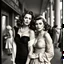 Placeholder: Female fashion models in historical Hollywood.
