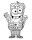 Placeholder: Generate a colouring pages of SpongeBob along with some pencil sketch marks with a white background