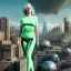 Placeholder: Realistic image, retro sci-fi, portrait, waist up view, blonde woman, sweet Marylin Monroe face, perfect iris, glow eyes. tight lycra tights suit. Futuristic city. epic style, vibrant color, highly detailed, unreal engine 5, ray tracing, RTX, lumen lighting, ultra detail, volumetric lighting, 3d, finely drawn, high definition, high resolution.