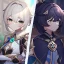 Placeholder: potrait of genshin in genshin ((genshin)) ((genshin ingame outfit)) wearing a short skirt, black short hair, green eyes, extreme close up