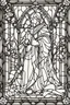 Placeholder: kids coloring page, stained glass window, cartoon style, thick lines, very low detail, no shading