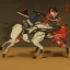 Placeholder: A horse fighting a samurai