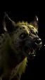 Placeholder: Crafting a terrifying 8K depiction of an evil old hyena face rising hand up ,His presence exudes an unsettling aura of malevolence, instilling fear in all who behold him.