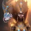 Placeholder: sango fantasy, fantasy magic, intricate, sharp focus, illustration, highly detailed, digital painting, concept art, matte, masterpiece head sexy African beauty black afro hair earth lady silver tiger head Egyptian princess pyramid