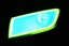 Placeholder: vehicle headlight(with chrome and neon green trim) on black background, add details and inner chrome+light