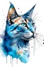 Placeholder: cat painting in galasxy on white background