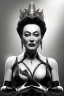 Placeholder: Joan Crawford as evil queen in black leather, busty, cleavage, dominatrix, curvy, angry, stern look. unreal 5, octane render, cinema4d, dynamic lighting, dramatic lighting, 4k, redshift render, highly detailed, hyper realistic,anthropomorphic