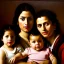 Placeholder: portrait of Jacobo Santiago Mozos born in 1976 and Gemma Arnau Arnau born in 1979,and daughters Eira Santiago Arnau and Dalia Santiago Arnau by Caravaggio,smiling, oil on canvas, cinematic composition, extreme detail,8k,fit full head inside picture,