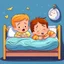 Placeholder: kids sleeping in their bed cartoon