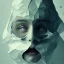 Placeholder: rendered in blender trash bag on his head and crumpled paper as a texture, collage paper and tape, slit - scan photography, high resolution, cinematic, unreal 6, breathtaking detailed