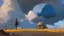 Placeholder: Science fiction painting] Goro Fujita Nicolas Bruno, Peter Sallesen, Hamish Frater, ominous sky