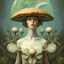 Placeholder:  Beautiful rococo mushroom fairy, detailed eyes, realistic features, hq, fungi, celestial, moon, galaxy, stars, by Salvador Dalí, giger, Hieronymus Bosch, victo ngai, fungi, celestial, Ryan Hewett by Van Gogh