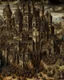 Placeholder: A sinister looking chaotic castle painted by Albrecht Durer