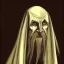 Placeholder: Nosferatu with white skin and a beard made of tentacles as a Russian Orthodox vampire with yellow eyes and vampire fangs