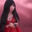 Placeholder: portrait only hitomi tanaka, long black hair, red dress, full body, 8k, highly realistic, octane render,