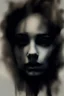 Placeholder: A hauntingly beautiful abstract portrait of a human face emerging from soft charcoal strokes. The figure is partially obscured with blurred, smudged textures, creating an ethereal and ghostly effect. The face conveys subtle sadness and mystery, with deep shadows and faint highlights giving it a timeless ...