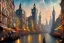 Placeholder: Colourful cityhGotham city+old lamp+Bar and garden on High Bridges across Skyscraper river+canals+Gothic village+European Metropolis on sea+naples alley+Torino square+trieste canals+victorian London+decòpunk Skyscraper+ +steampunk+biopunk+alphonse mucha, greg rutkowski, matte painting, cryengine, hyper detailed, felix kelly, fantasy art, seb mckinnon