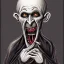 Placeholder: Nosferatu vampire with a tentacle beard and fangs and grey skin as a Russian Orthodox