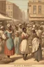 Placeholder: Visualize the bustling slave market in major U.S. cities. Show the duo dominating the trade, with emphasis on the transportation of 10,000 people. Include imagery of the "fancy girls" and their high market value