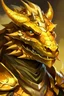 Placeholder: Dragonborn DnD, golden dragon, friendly face