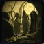 Placeholder: Daguerrotype close up some mysterious figures, odd background, Hieronymus Bosch Max Ernst ambient light, by Minicavio Quollati and Marlost Endgulp, Amano, Botticelli, Alphonse Mucha