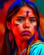 Placeholder: Lucy Dandurand painting style , a portrait of a young American Indian, high quality, professional photography 8k
