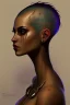 Placeholder: Her shaved head had the dark fuzz of new growth making her appear is if she were glowing with some inner light born of shadows.