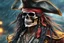 Placeholder: Skeleton pirate in 8k realistic cgi drawing style, sea, Storm, close picture, rain, neon, highly detailed, high details, detailed portrait, masterpiece,ultra detailed, ultra quality