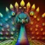 Placeholder: peacock face,surreal, Unreal Engine 5, lens macro,sharp focus, realistic, hyper detailed, studio lighting, neon light ambient