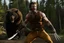 Placeholder: Still frame of Jared Keeso from Letterkenny as Marvel's Wolverine in a new movie. His claws are extended and he is wearing his orange and brown costume.