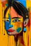 Placeholder: in abstract art Basquiat, Picasso, colorful acrylic colors representing, with expressive character--ar 16:9 --no text letter font. –c 40, Buffet and Picasso style