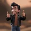 Placeholder: wide view young Fonz with black hair greaser figure doll 1978 (thumbs-up) (face) Forehead grin, fonzarelli, ((arnold's drive-in)) fonziE fonz