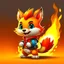 Placeholder: cute fire related animal mascot for renewable energy symbol with realistic style