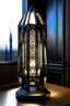 Placeholder: gaming table lamp inspired by dubai tower buliding architecture futuristic-modern stlye. geometric form