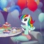 Placeholder: mark zuckerberg having a tea party with rainbowdash