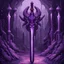 Placeholder: Espadas Gêmeas do Abismo Púrpura, feitas a pardir de presas gigantes, arte em pixel