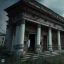 Placeholder: Abandoned baroque building, overgrown, statues, fallen roofs, highly detailed, octane render.