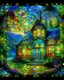 Placeholder: Thomas Kinkade . STAINED GLASS