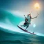 Placeholder: Santa standing of surfboard surfing a big wave, surfboard, beach, character design by cory loftis, fenghua zhong, ryohei hase, ismail inceoglu and ruan jia. unreal engine 5, artistic lighting, highly detailed, photorealistic, fantasy