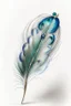 Placeholder: Realistic peacock feather drawing on a white background