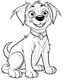 Placeholder: real dog cartoon coloring pages , no black color, no no flower, b/w outline art for kids coloring book page, Kids coloring pages, full white, kids style, white background, whole body, Sketch style, full body (((((white background))))), only use the outline., cartoon style, line art, coloring book, clean line art, white background, Sketch style