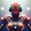 Placeholder: portrait painting of a cyberpunk red robot spider, ultra realistic, intricate details, ultra highly detailed, shiny, smooth, studio quality, octane render, Surrealism, Triadic colour scheme,glow-stick, ambient lighting,nightclub lighting, polaroid, 100mm, --ar 1:1 --v4