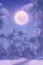 Placeholder: 1980's aesthetic vaporwave palm trees with lighting with moon with audi in the winter snow