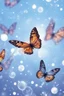 Placeholder: Butterflies and bubbles flying up to the sky in winter