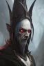 Placeholder: portrait of a legendary creepy dark elf wizard, highly detailed, d & d, fantasy, highly detailed, digital painting, trending on artstation, concept art, sharp focus, illustration, global illumination, ray tracing, realistic shaded, art by artgerm and greg rutkowski and fuji choko and viktoria gavrilenko and hoang lap