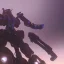 Placeholder: Mecha with metal spider legs his hands are machine guns. Driver is animal