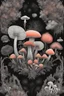 Placeholder: Exotic Flora, fauna, mushrooms, fungi and coral dripping black liquid in the Multiverse